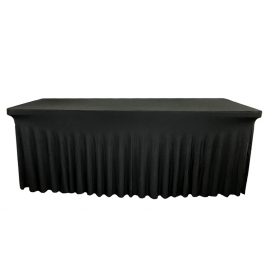 Nappe Noire Juponage - Table Rectangle