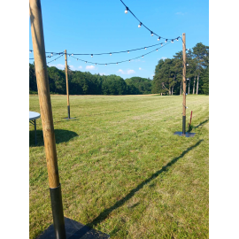 Poteau 3 m en Bois avec Pied pour Guirlandes